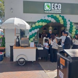 Coffee Cart at Eco Wash and Dry Grand Opening
